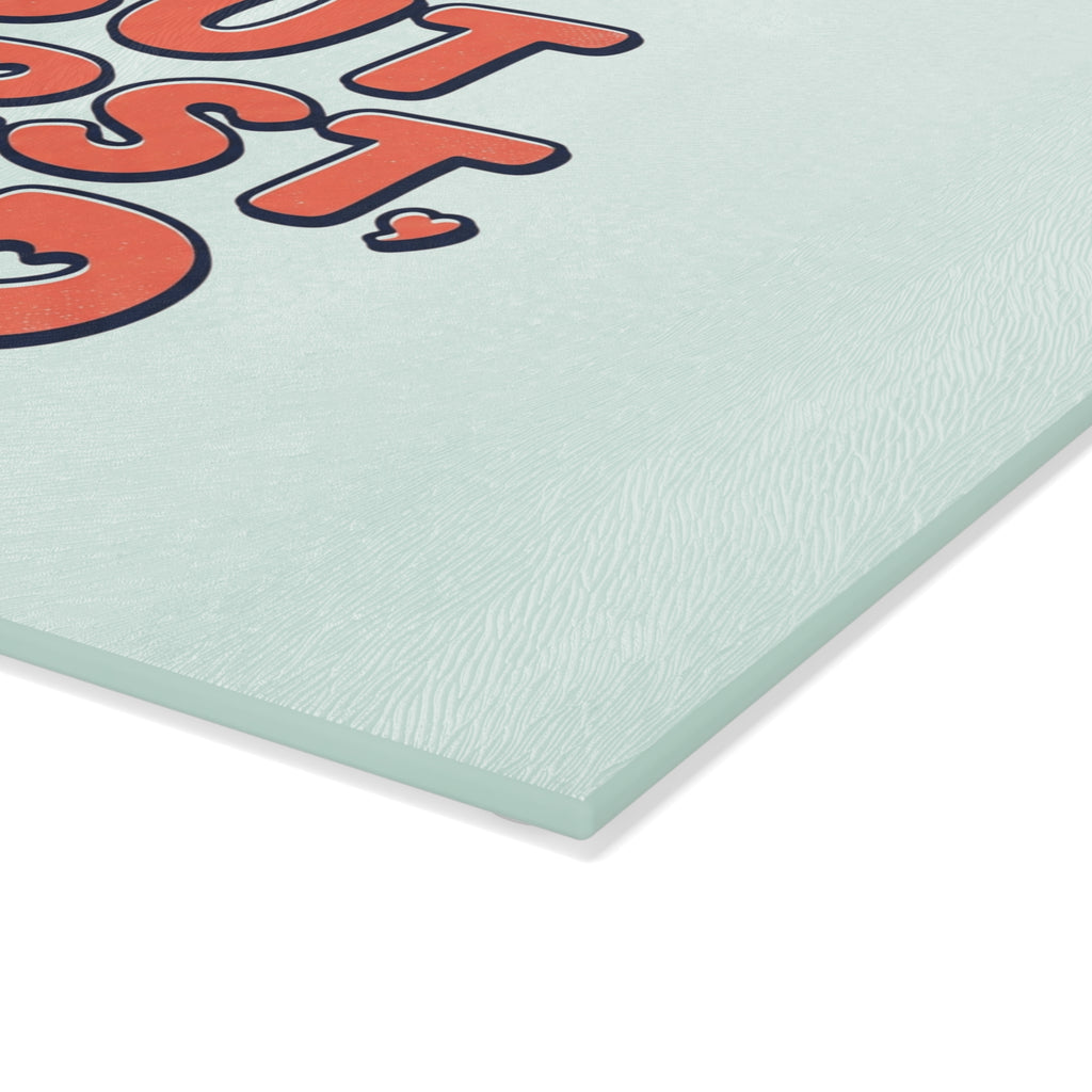 But First, God Glass Cutting Board – Pastel Faith Kitchen Decor