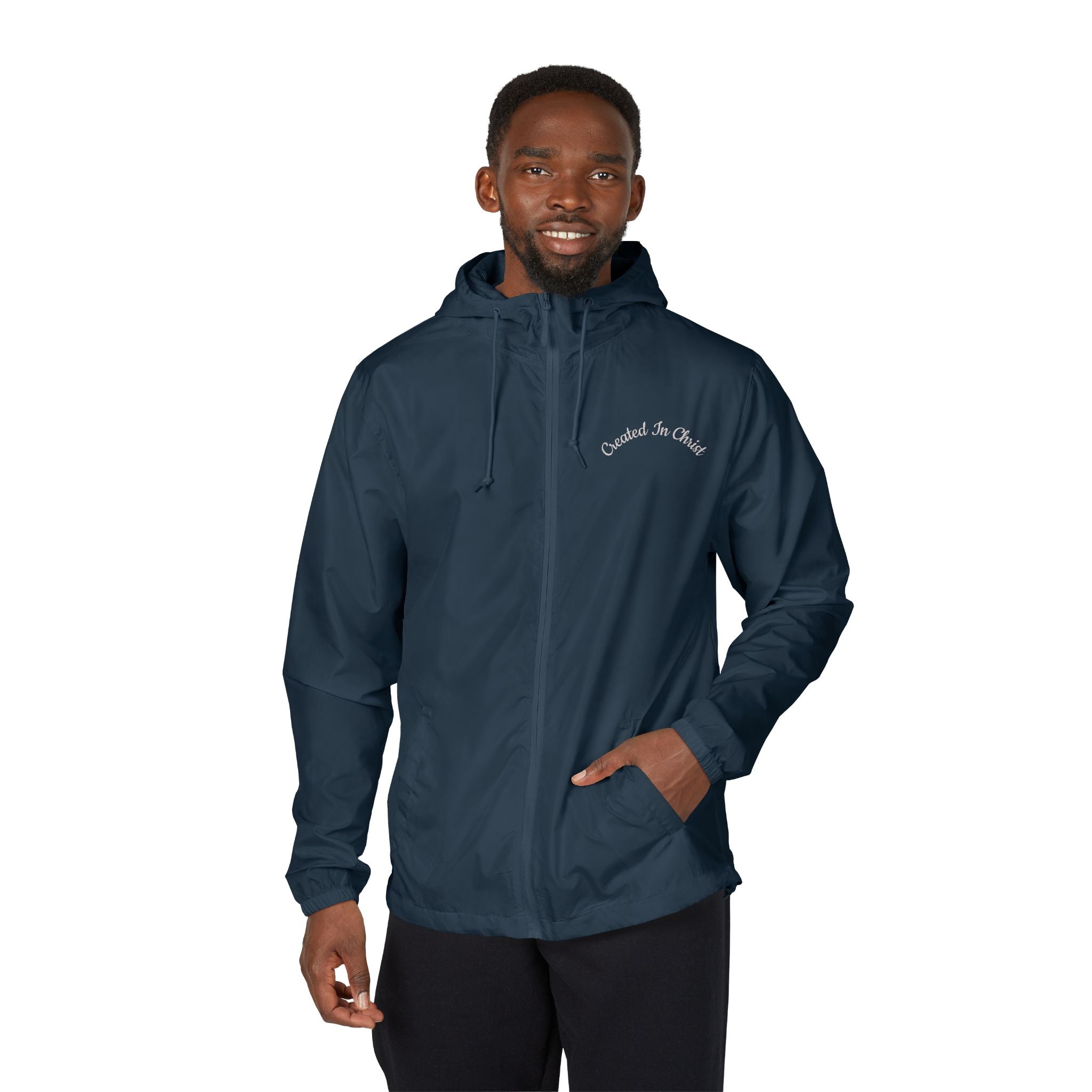 Christ Windbreaker Jacket — White Camo "Conquer the Streets" Lightweight Hooded Zip-Up