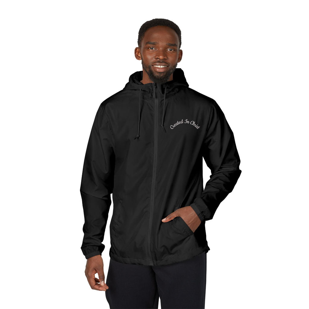 Christ Windbreaker Jacket — White Camo "Conquer the Streets" Lightweight Hooded Zip-Up