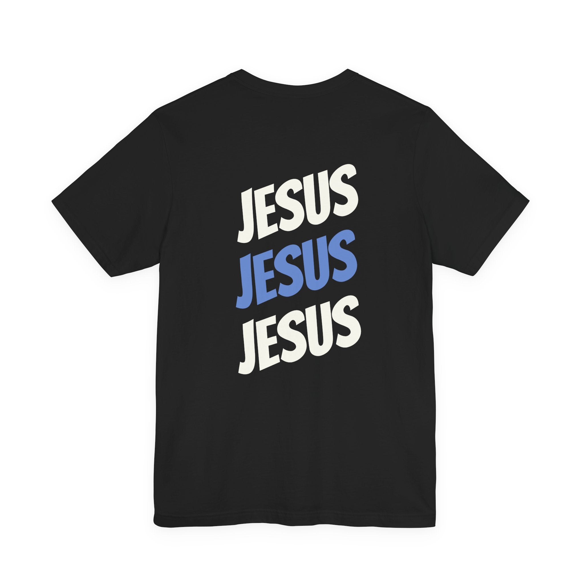 T‑Shirt — "I’m with him, Jesus" Retro Script Chest Logo Tee (Gold)
