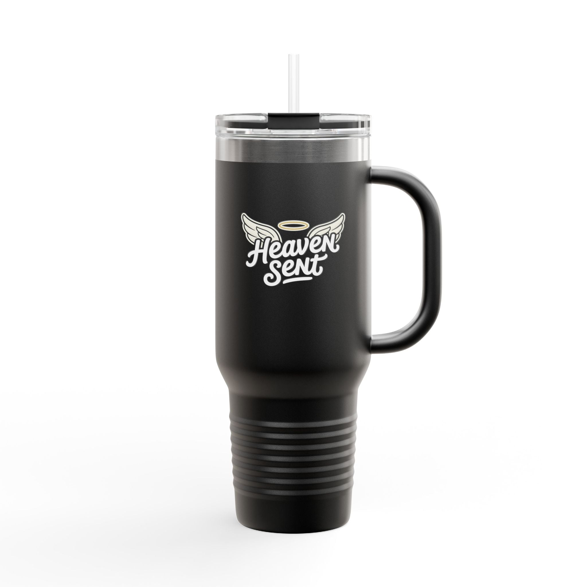 40oz Insulated Travel Mug — "Heaven Sent" Angel Wings Thermal Tumbler