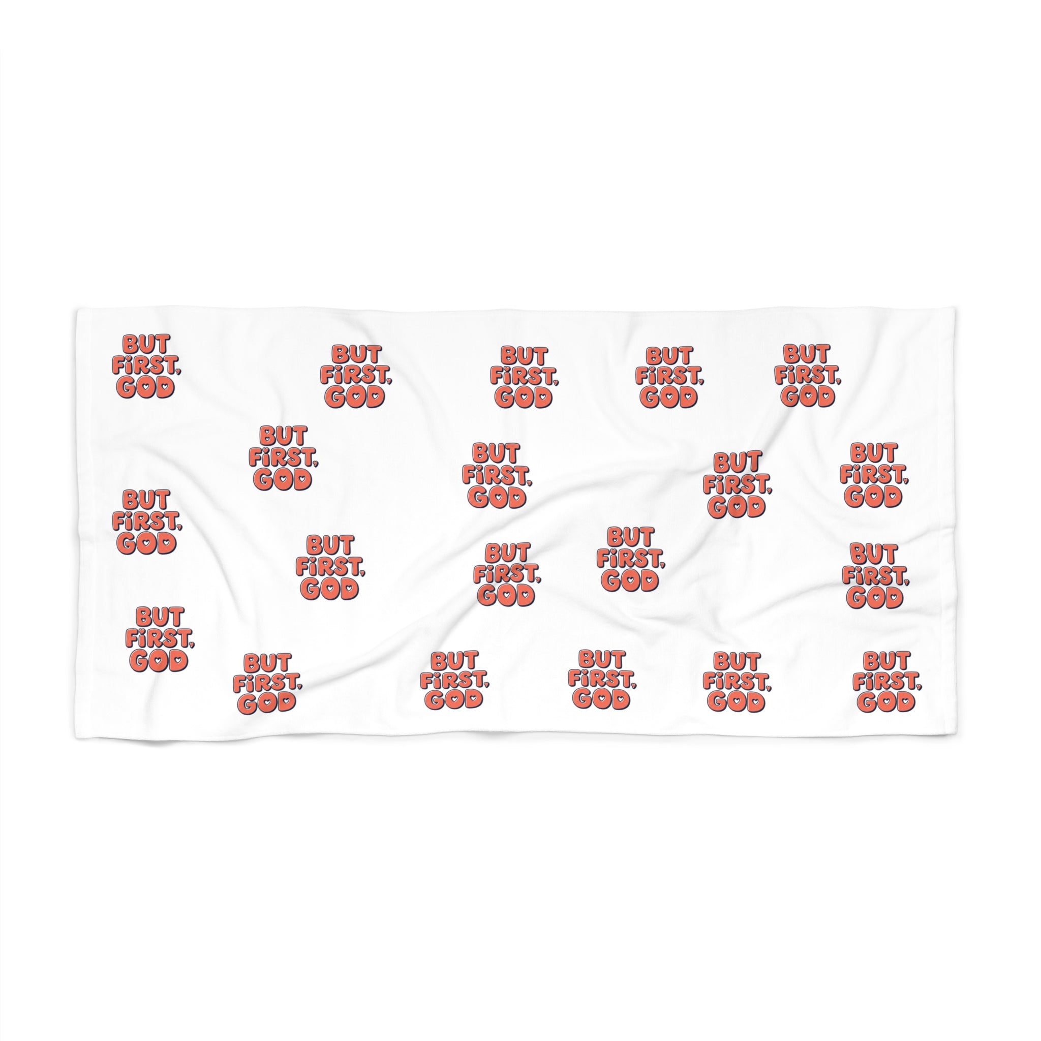 But First God Beach Towel — Faith-Inspired Lightweight Beach Towel