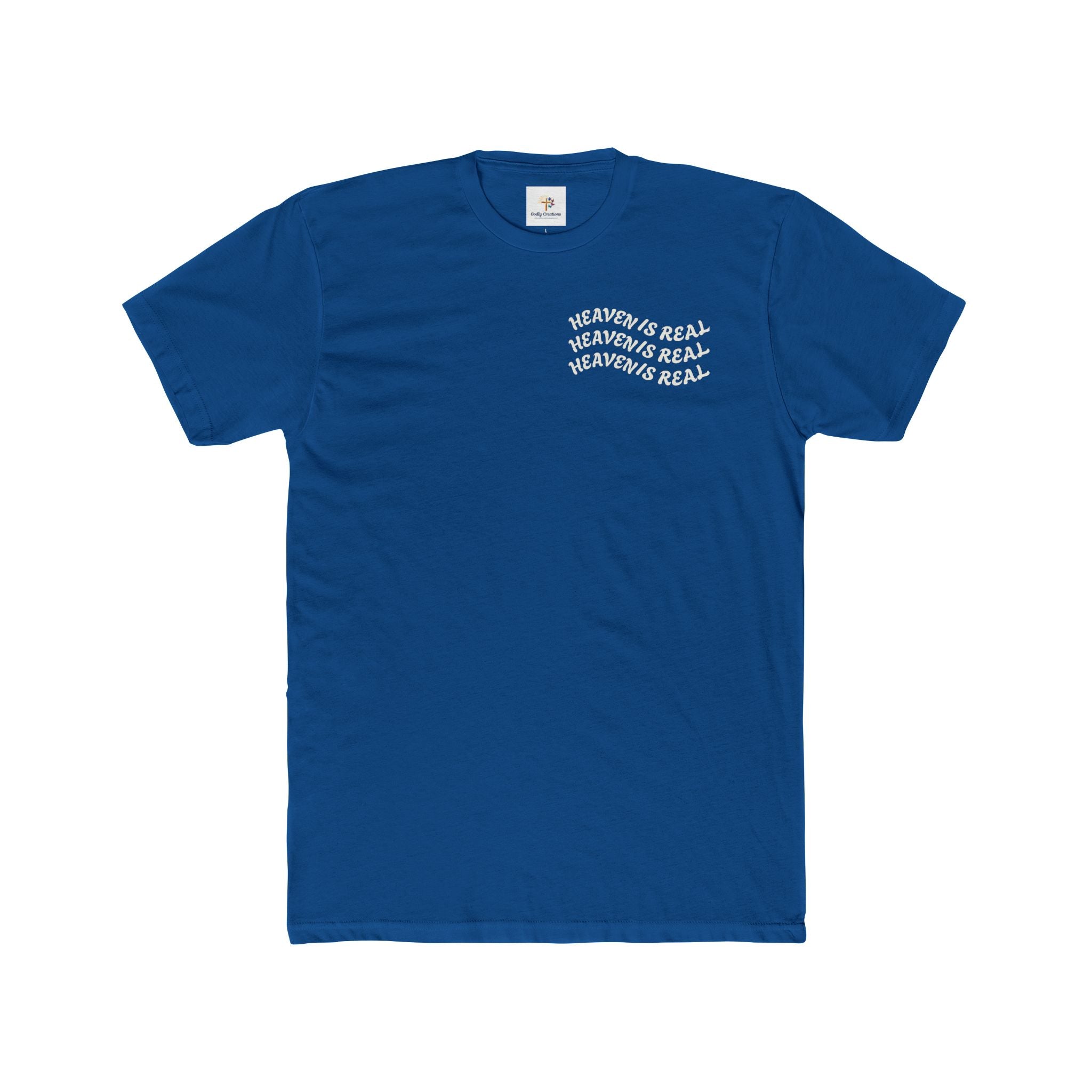 Heaven Is Real Chest Print Tee — Faith-Based Christian Short Sleeve Shirt