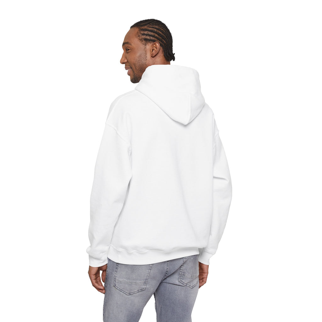 Sunday Hoodie Pullover — Cozy White Hoodie with Retro Aqua Graphic