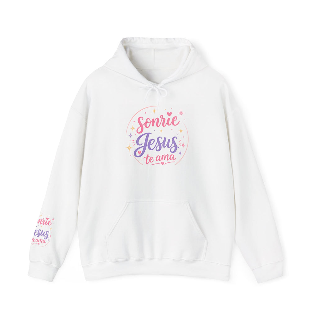 Hoodie - "Sonríe Jesús Te Ama" Pastel Christian Faith Pullover