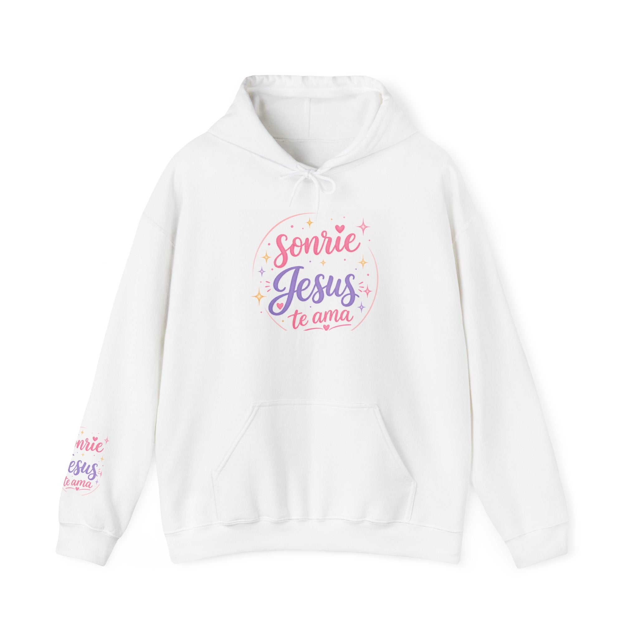 Hoodie - "Sonríe Jesús Te Ama" Pastel Christian Faith Pullover