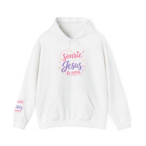 Hoodie - "Sonríe Jesús Te Ama" Pastel Christian Faith Pullover