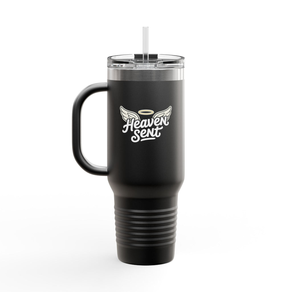40oz Insulated Travel Mug — "Heaven Sent" Angel Wings Thermal Tumbler