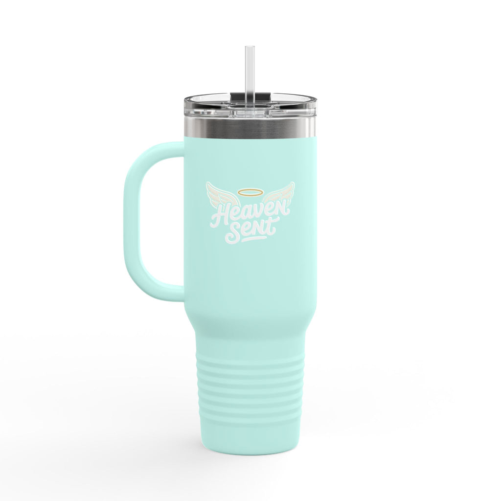 40oz Insulated Travel Mug — "Heaven Sent" Angel Wings Thermal Tumbler