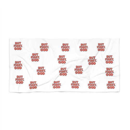 But First God Beach Towel — Faith-Inspired Lightweight Beach Towel