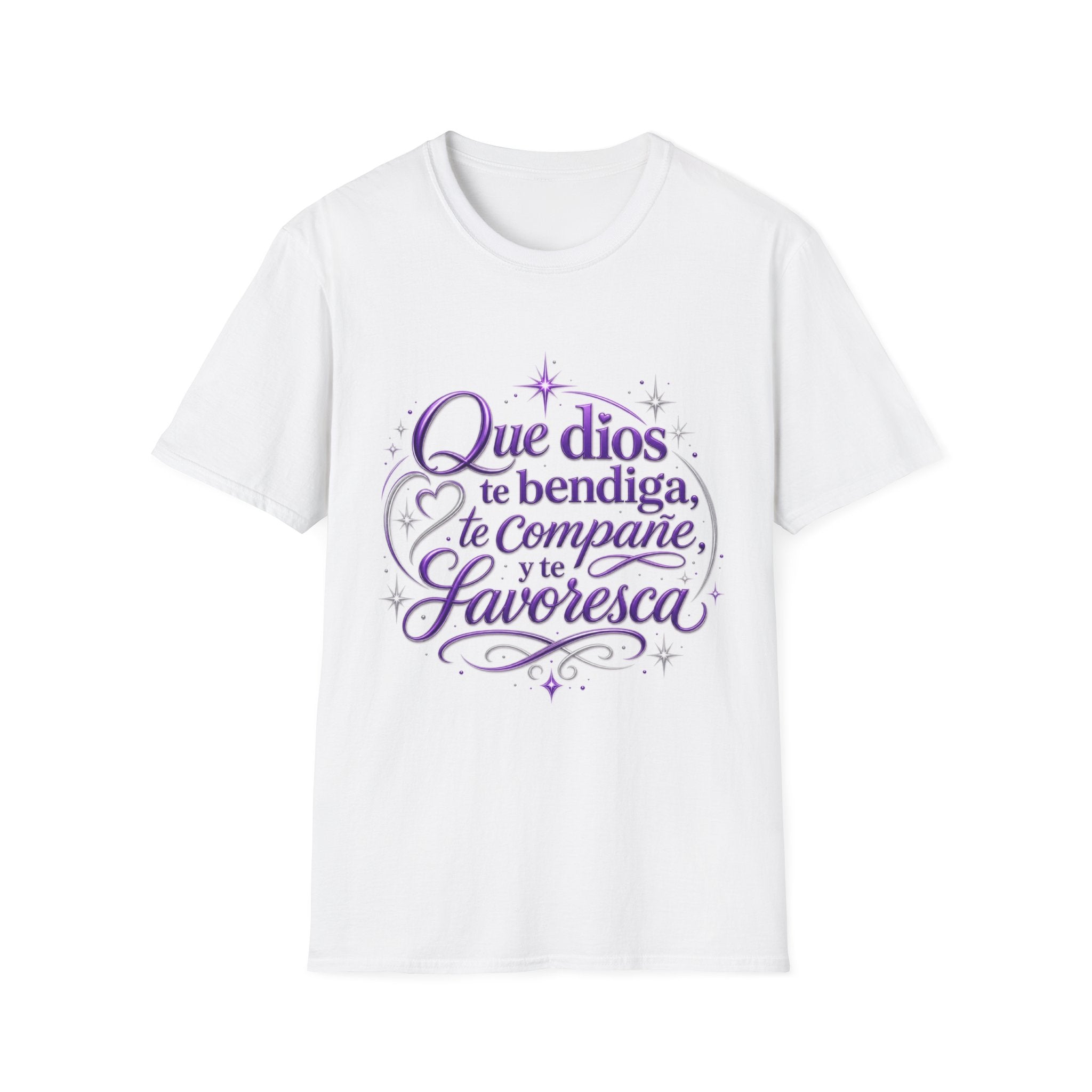 Religious T-Shirt — "Que Dios te bendiga, te acompañe y te favorezca" Spanish Blessing Tee