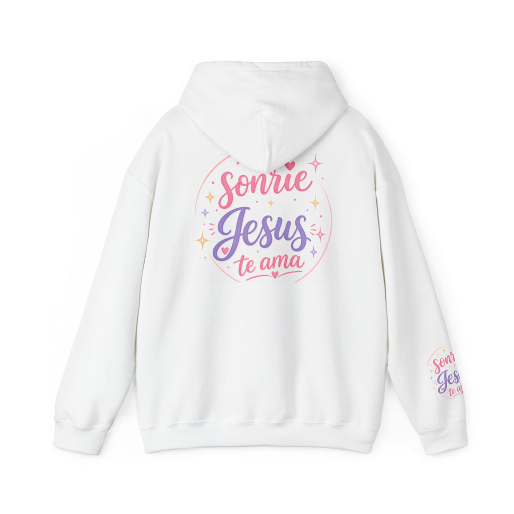 Hoodie - "Sonríe Jesús Te Ama" Pastel Christian Faith Pullover