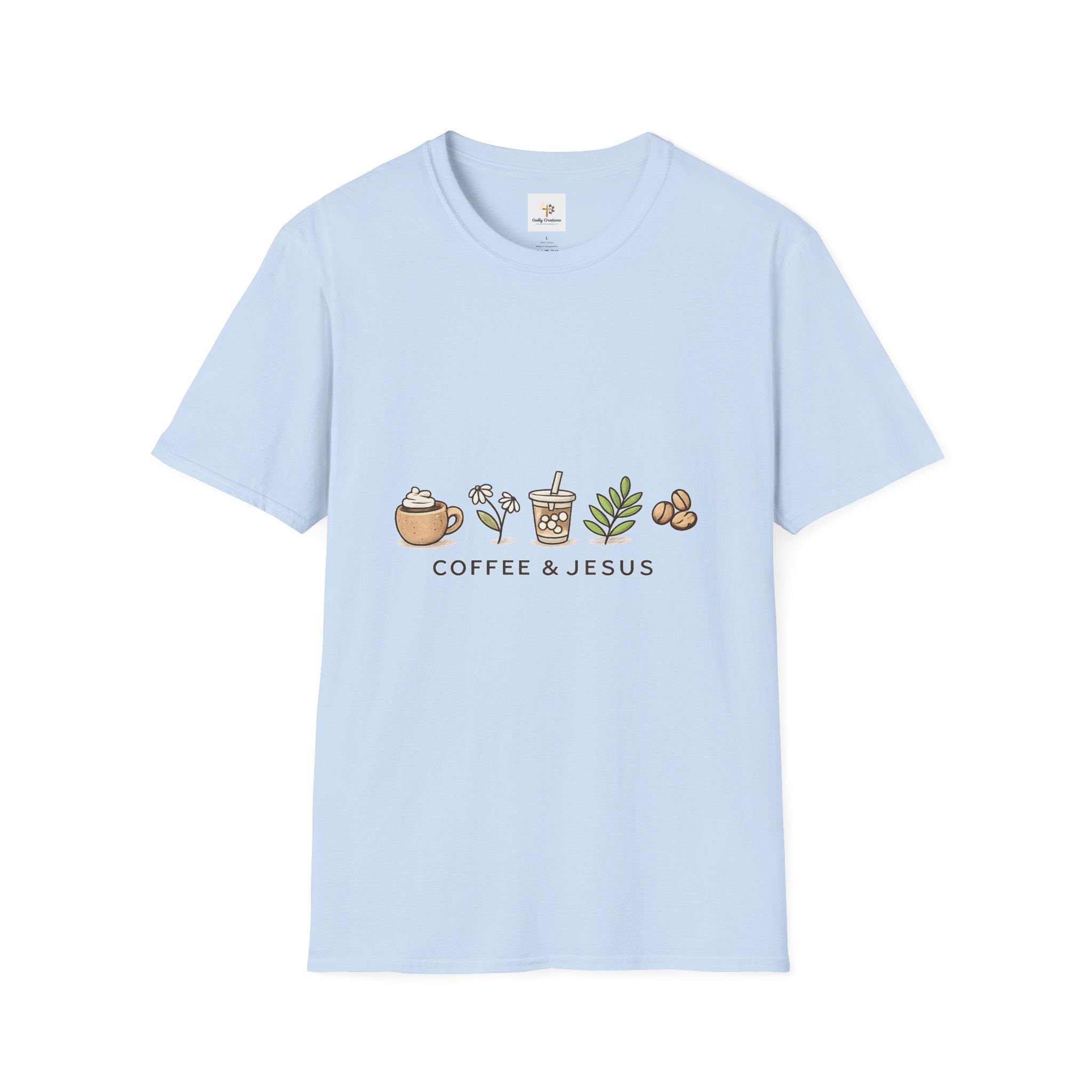 Coffee & Jesus T‑Shirt — Christian Coffee Lover Graphic Tee