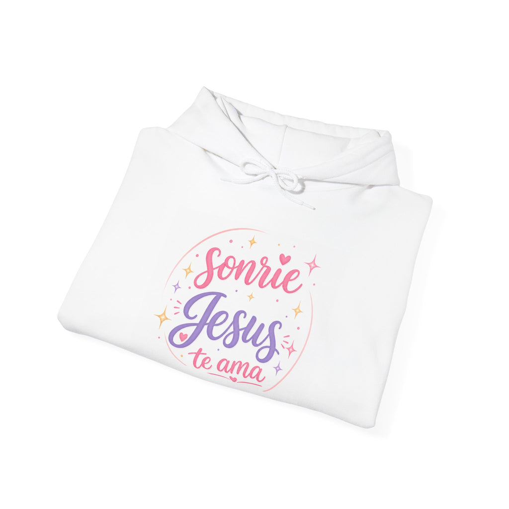 Hoodie - "Sonríe Jesús Te Ama" Pastel Christian Faith Pullover