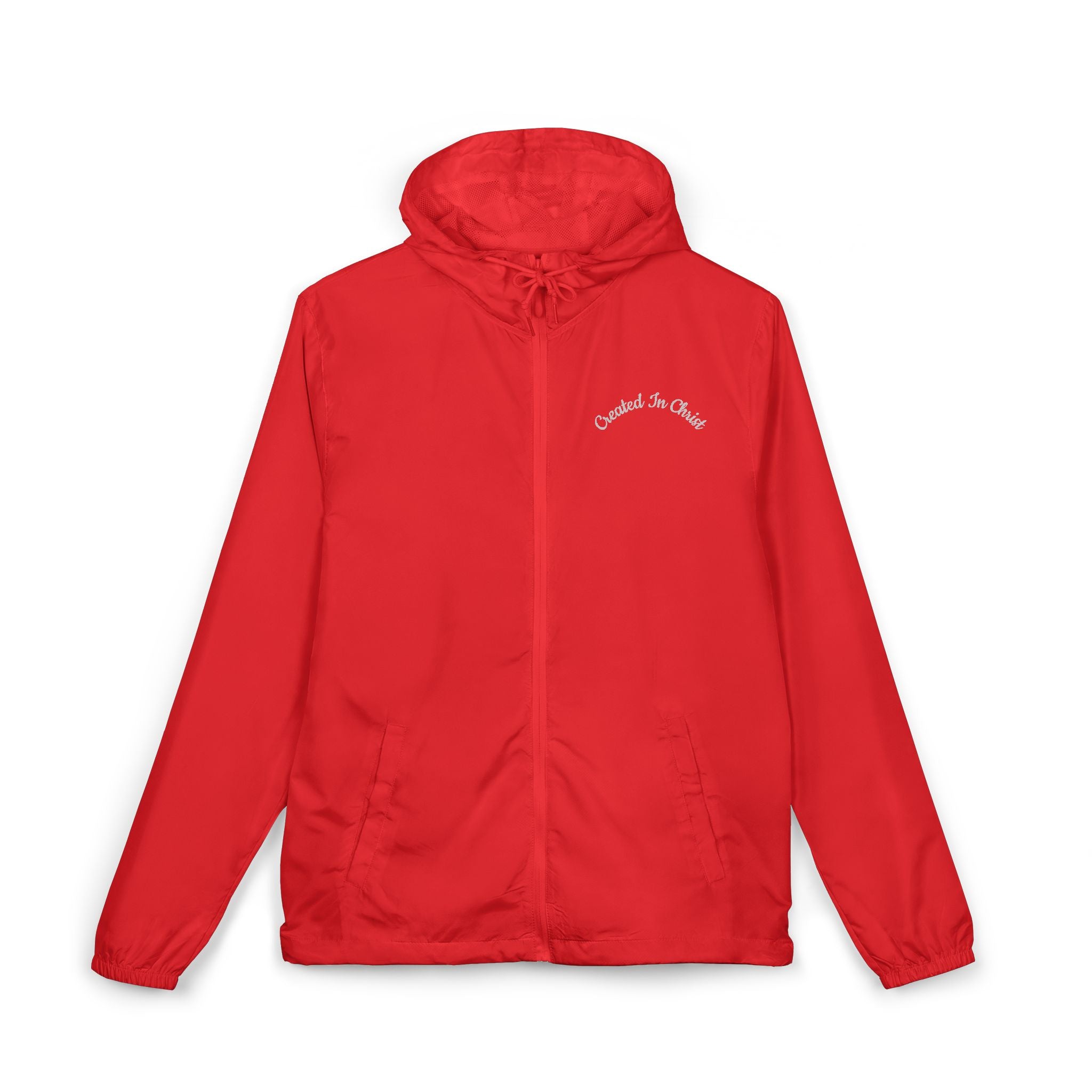 Christ Windbreaker Jacket — White Camo "Conquer the Streets" Lightweight Hooded Zip-Up