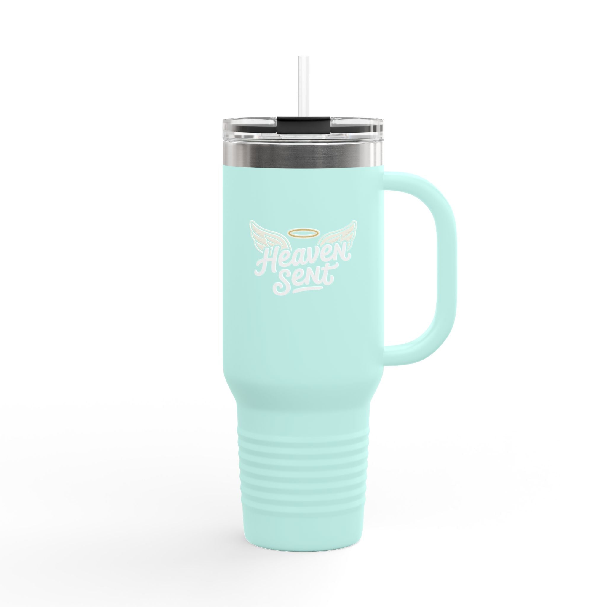 40oz Insulated Travel Mug — "Heaven Sent" Angel Wings Thermal Tumbler