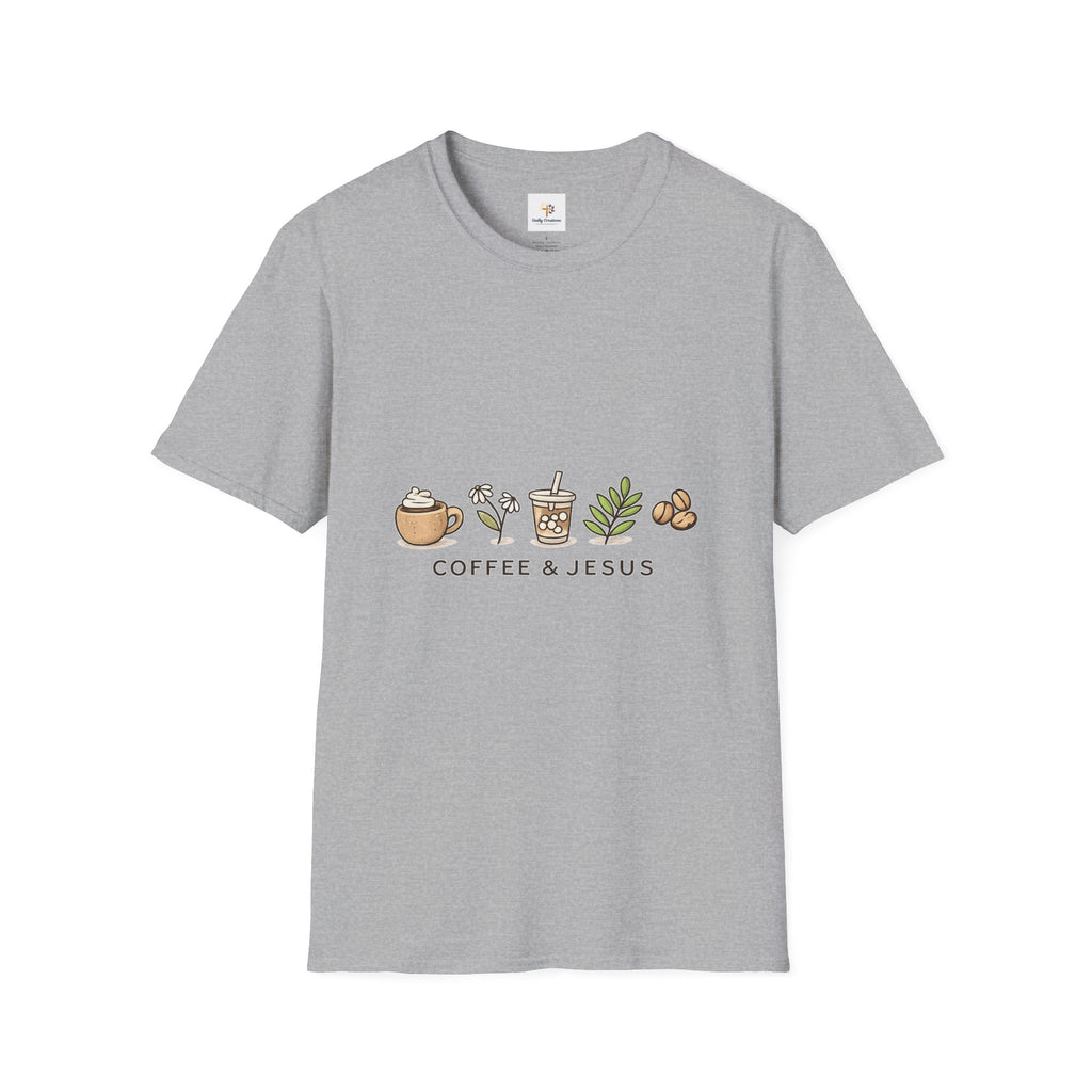 Coffee & Jesus T‑Shirt — Christian Coffee Lover Graphic Tee