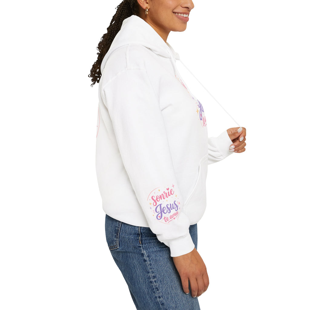 Hoodie - "Sonríe Jesús Te Ama" Pastel Christian Faith Pullover
