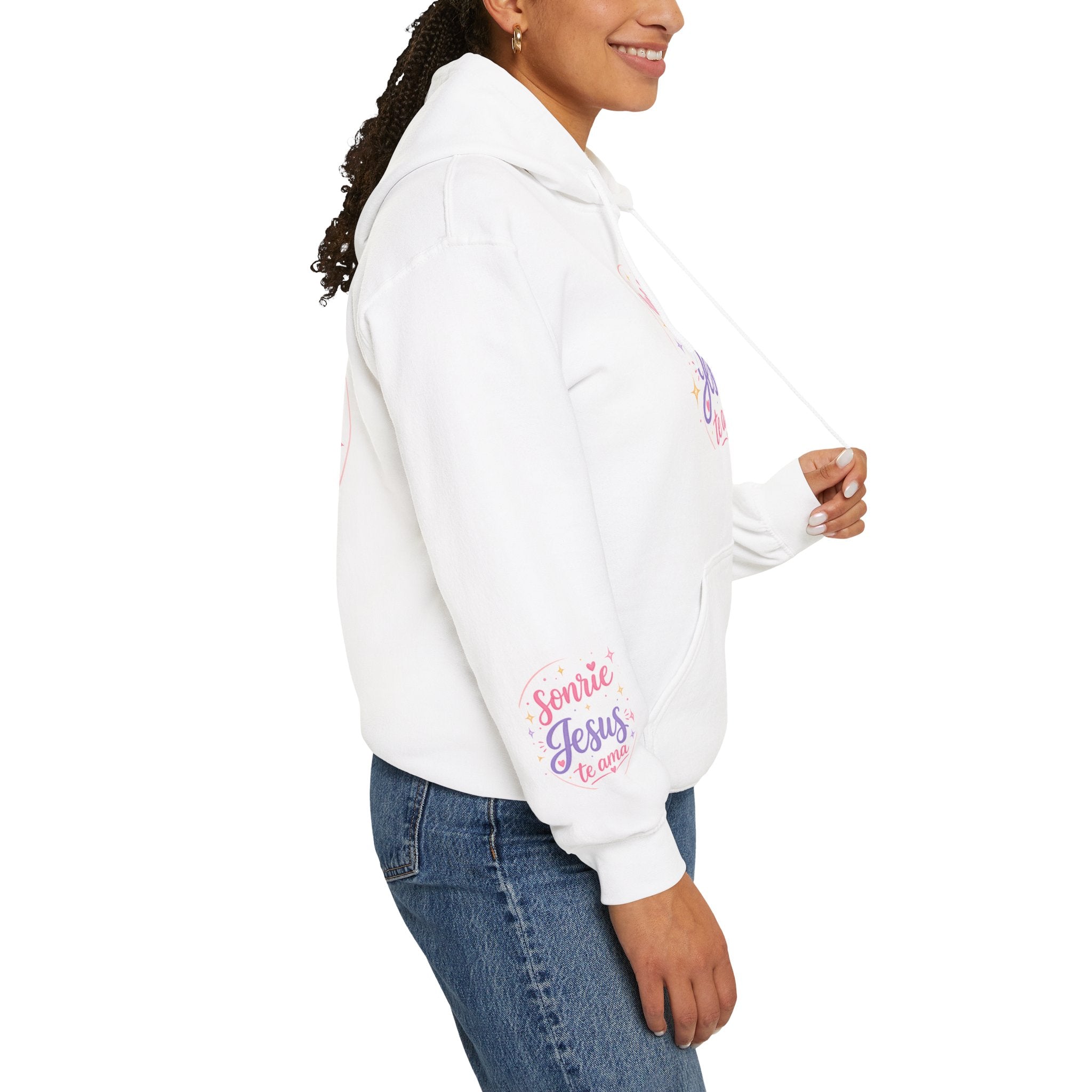 Hoodie - "Sonríe Jesús Te Ama" Pastel Christian Faith Pullover