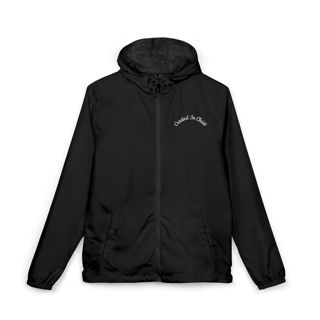 Christ Windbreaker Jacket — White Camo "Conquer the Streets" Lightweight Hooded Zip-Up