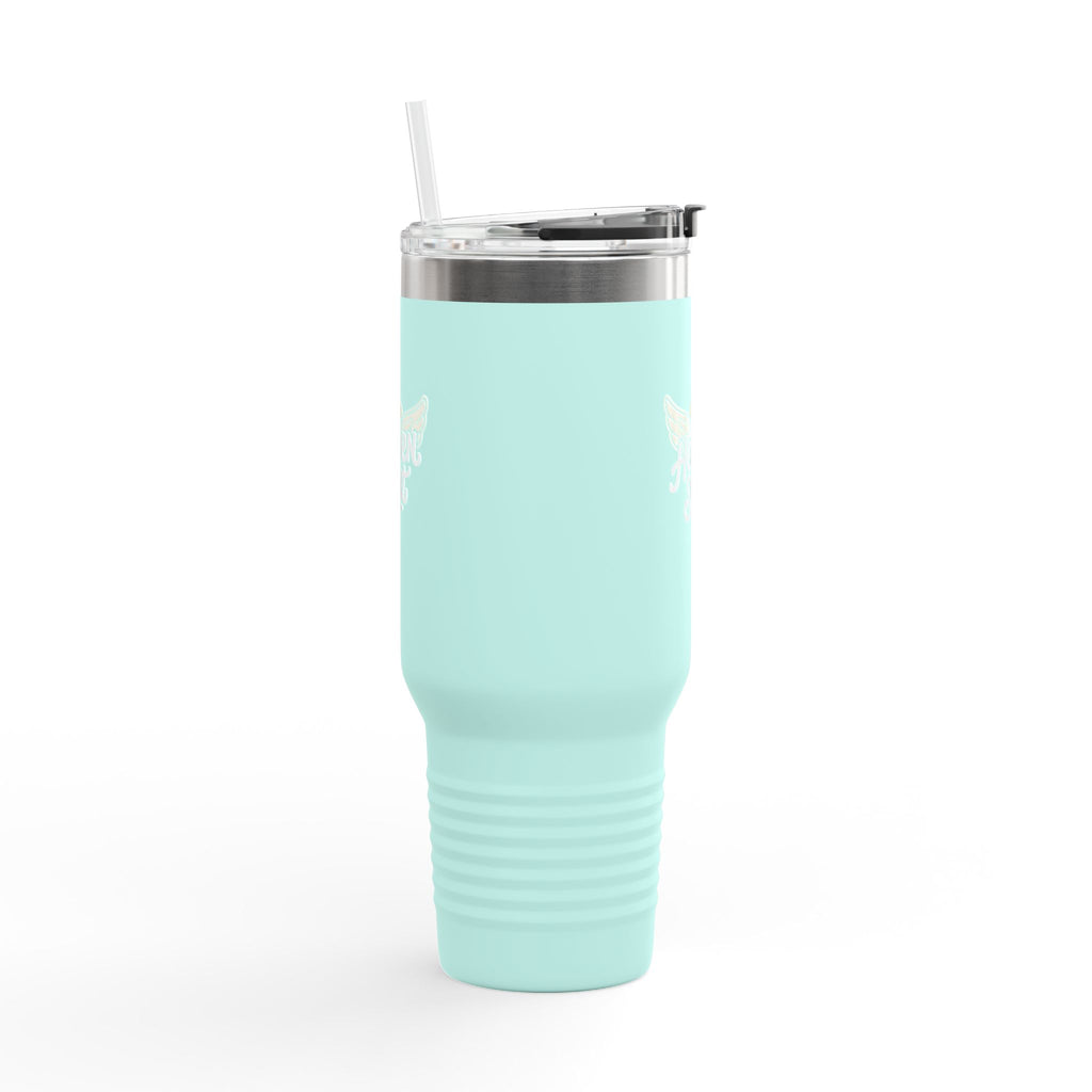 40oz Insulated Travel Mug — "Heaven Sent" Angel Wings Thermal Tumbler