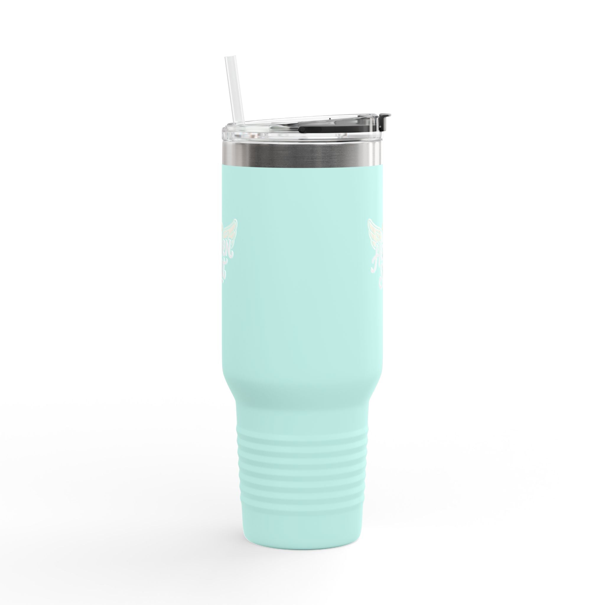 40oz Insulated Travel Mug — "Heaven Sent" Angel Wings Thermal Tumbler