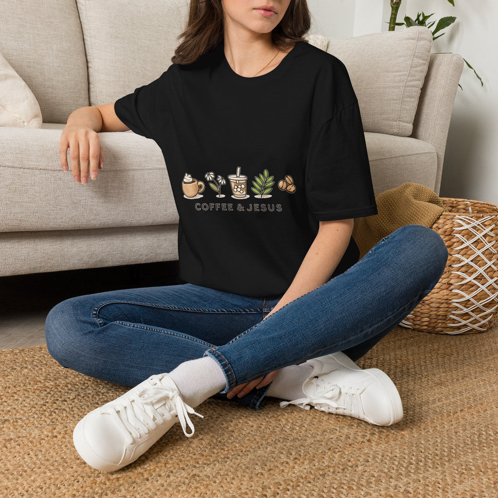 Coffee & Jesus T‑Shirt — Christian Coffee Lover Graphic Tee